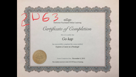 Certifacte of Completion
